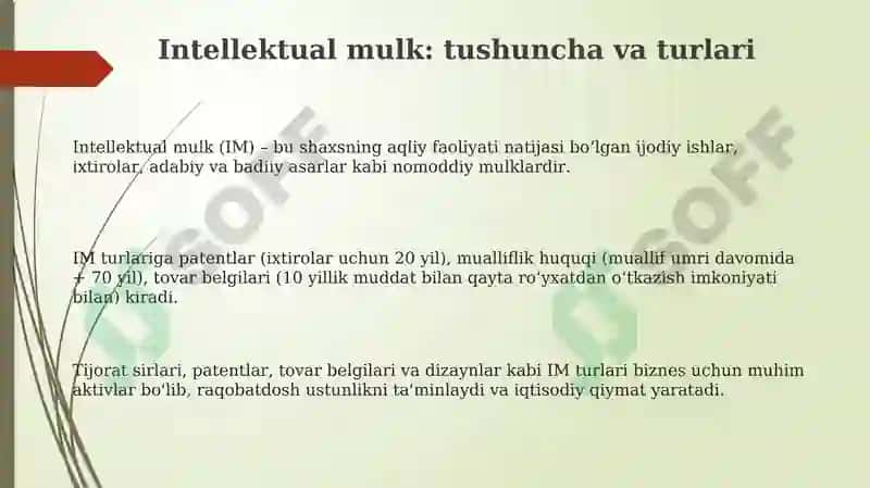 Intellektual mulk 3