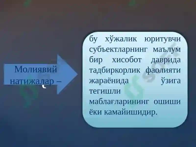 9-Мавзу.Молиявийнатижаларҳисоби 3