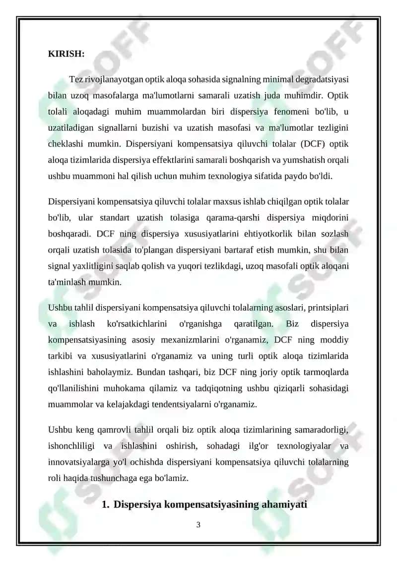 Dispersiyani kompensatsiyalovchi tolalar taxlili 3