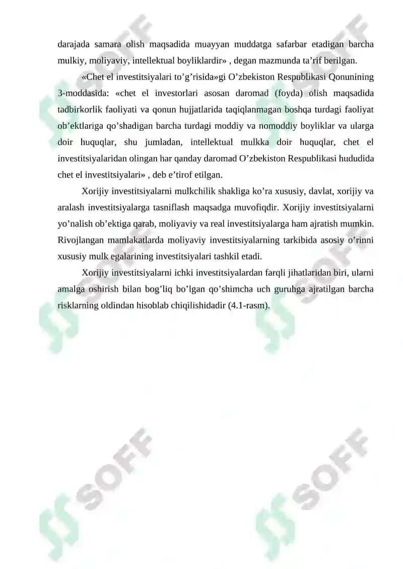 MILLIY IQTISODIYOTGA XORIJIY INVESTITSIYALARNI JALB QILISH TURLARI VA SHAKLLARI 3