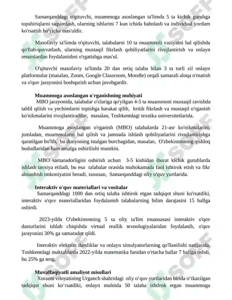 Muammogi asoslangan o'rganish va masofaviy ta'lim 3