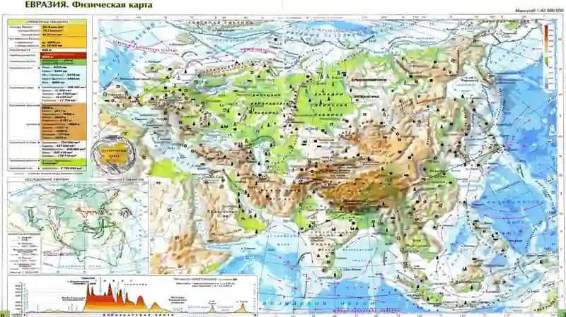 Osiyo qit’asining geografiko‘rni, chegara va siyosiy xaritasi 3