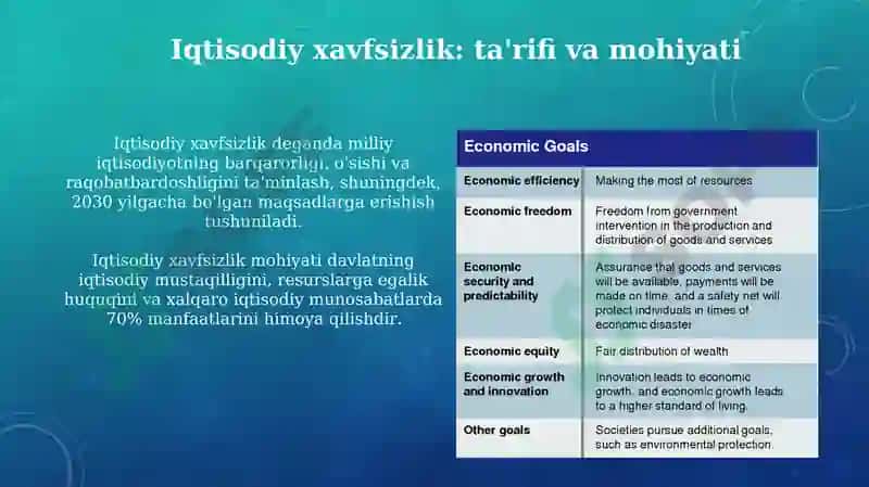 Iqtisodiy xavfsizlik tushunchasi 3
