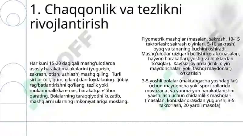 Jismoniy sifatlarni rivojlantirish 3