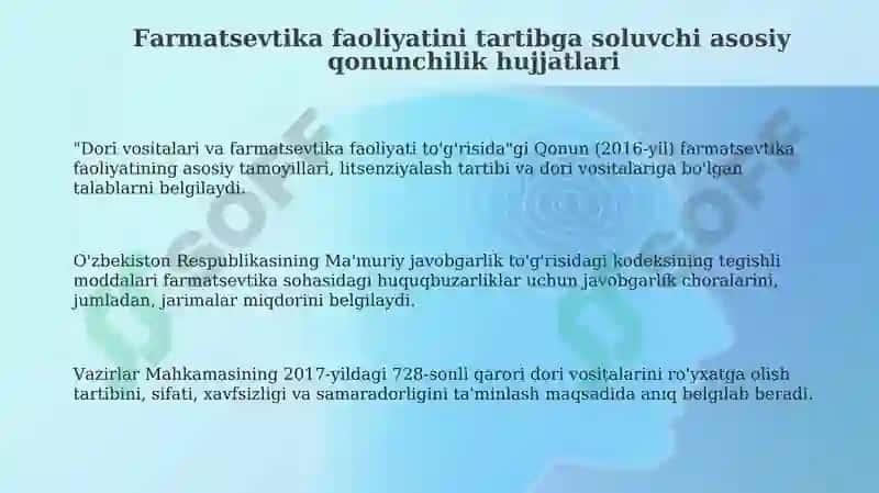 Dori vositalari va farmatsevtika faoliyati to'g'risida Qonun 3
