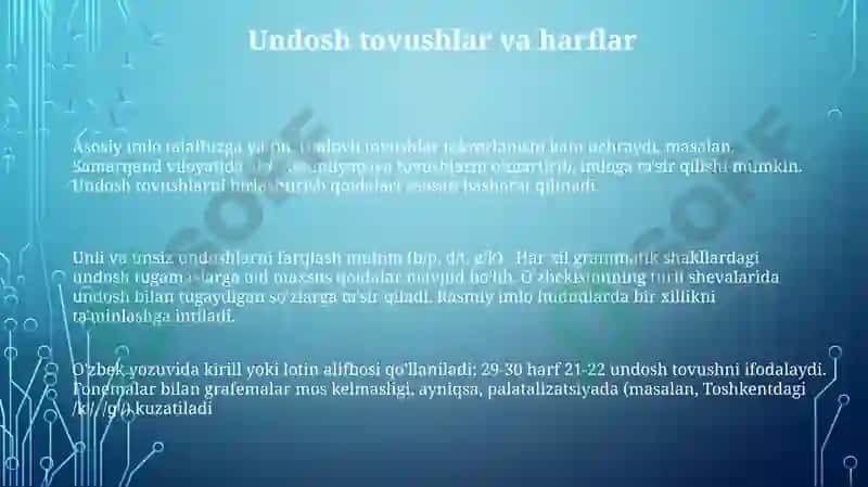 O'zbek tilining orfoepiyasi va asosiy imlo qoidalari 3