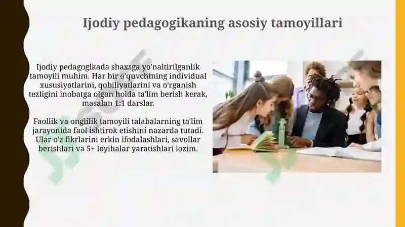 Kreativ pedagogika fanini tamoyillari va mezonlari 3