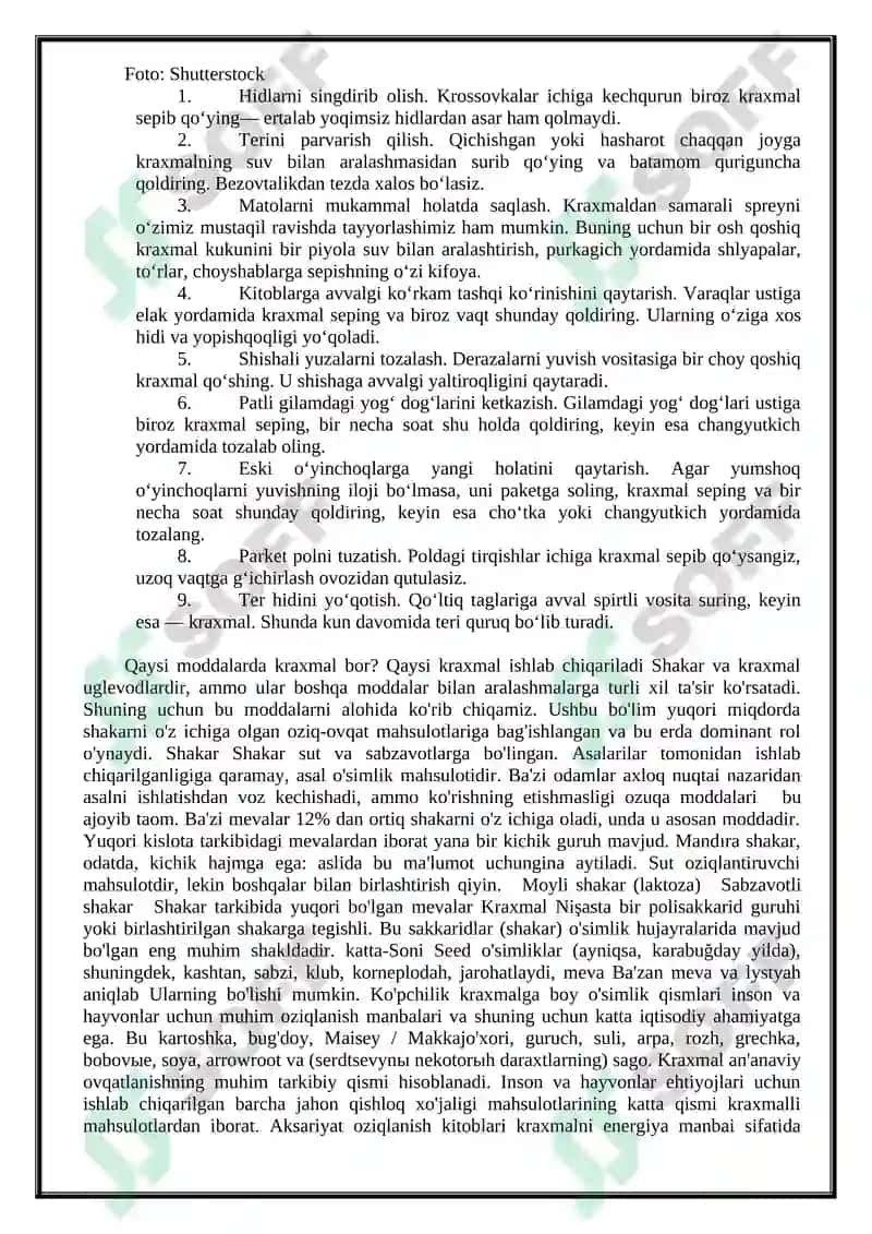 Kraxmal olish usullari va farmasevtikada qo’llanilishi 3