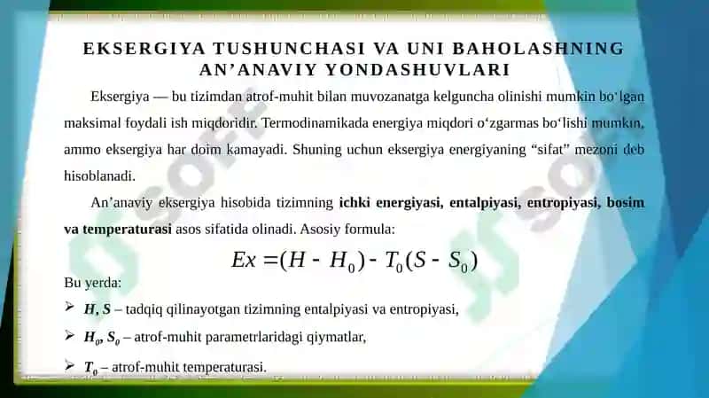 Eksergiya yo'qotmalarining turlari 3