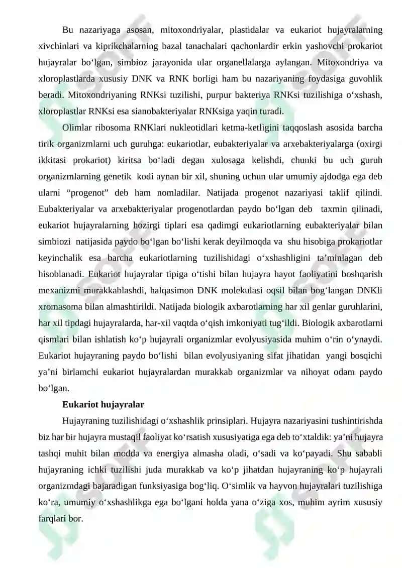 EUKARIOT HUJAYRALARNING ULTRASTRUKTUR TUZILISHI 3