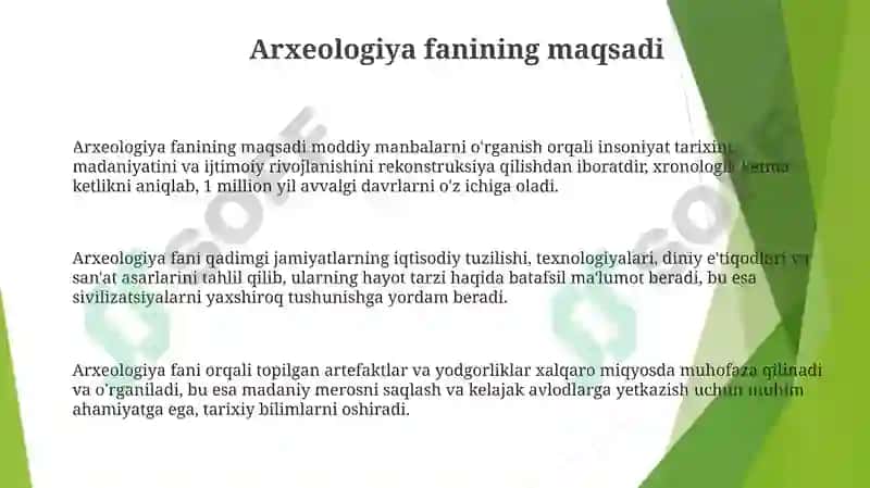 Arxeologiyafaning maqsadi va vazifalari 3