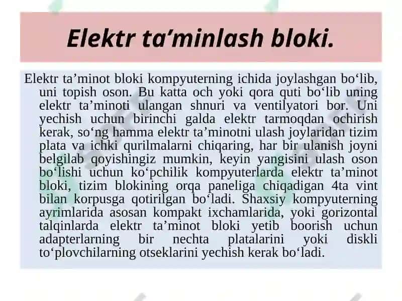 Elektr ta’minot bloki 3