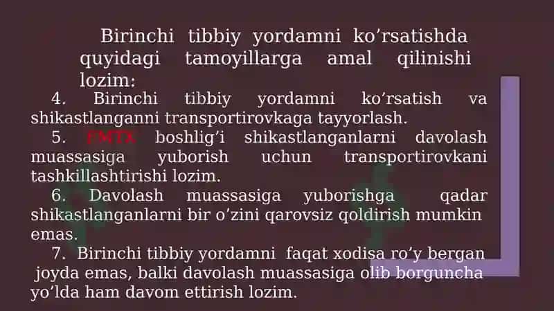 Shikastlangan o‘choqlarda tibbiy yordamni tashkil qilish 3