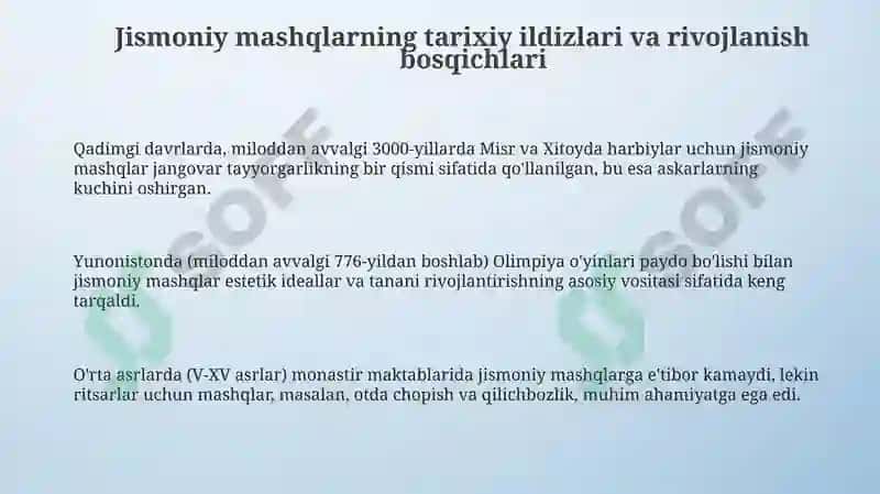 Jismoniy mashqlarning vujudga kelishi, Jismoniy mashqlarning mazmuni va shakli 3