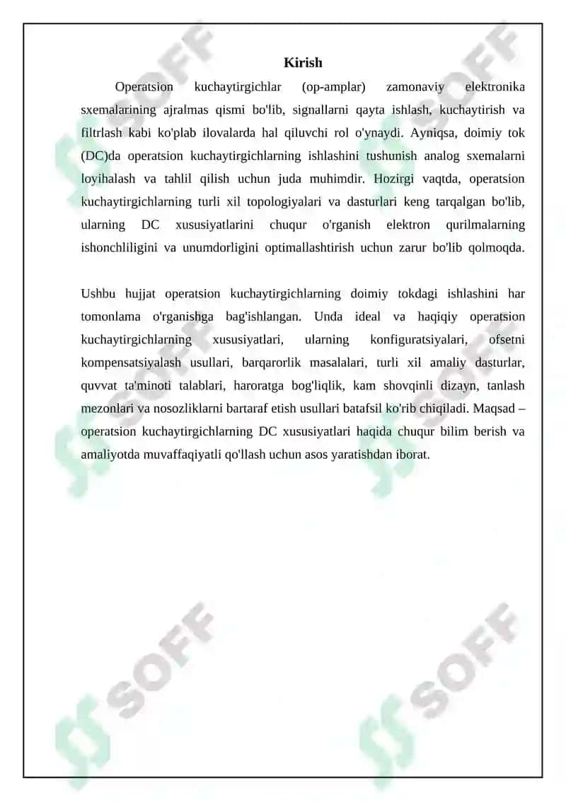 Operatsion kuchaytirgichlar 3