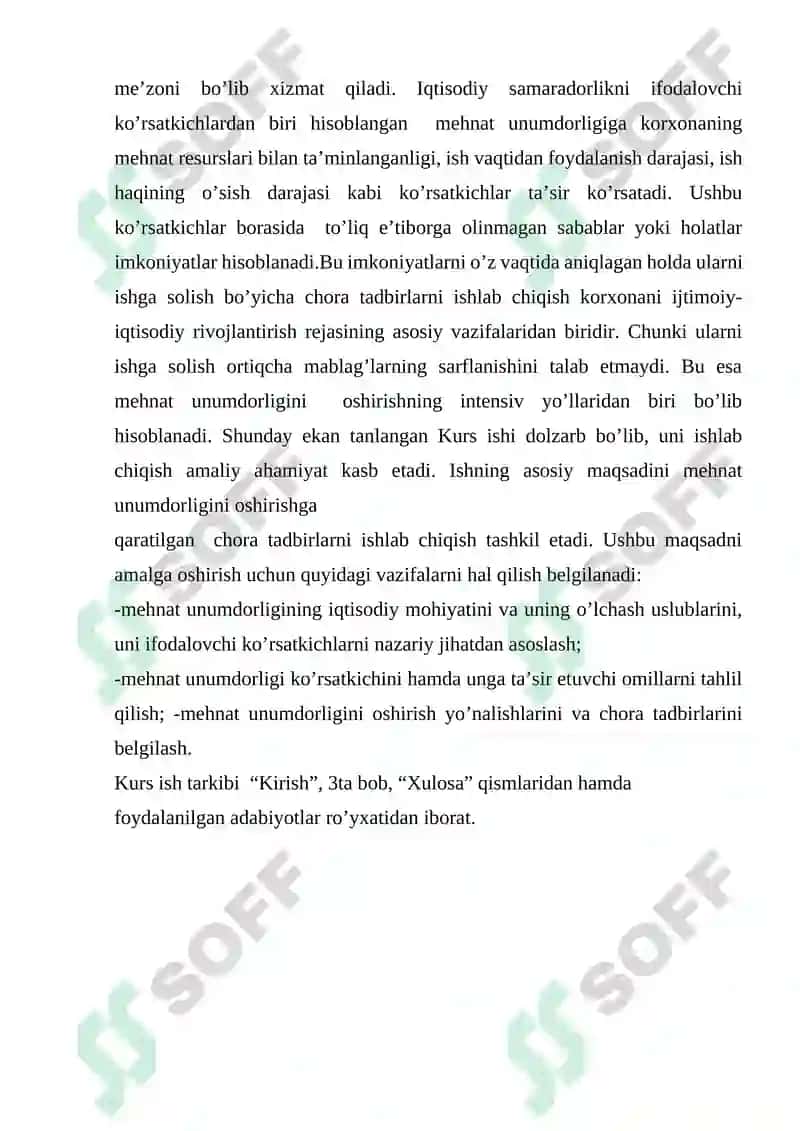 Mehnat unumdorligi va uning hajmiga ta'sir qiluvchi omillar 3