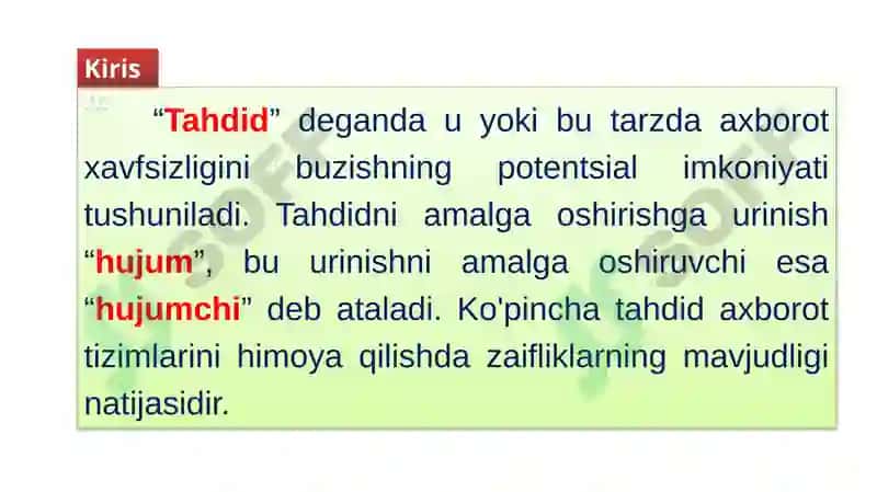 Axborot xavfsizligi tushunchasi va zaruriyati 3