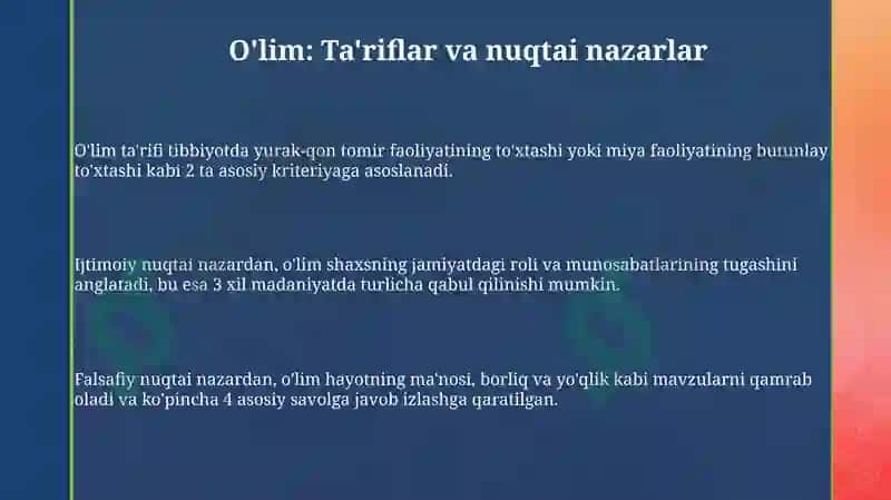 O'lim haqida tushuncha 3