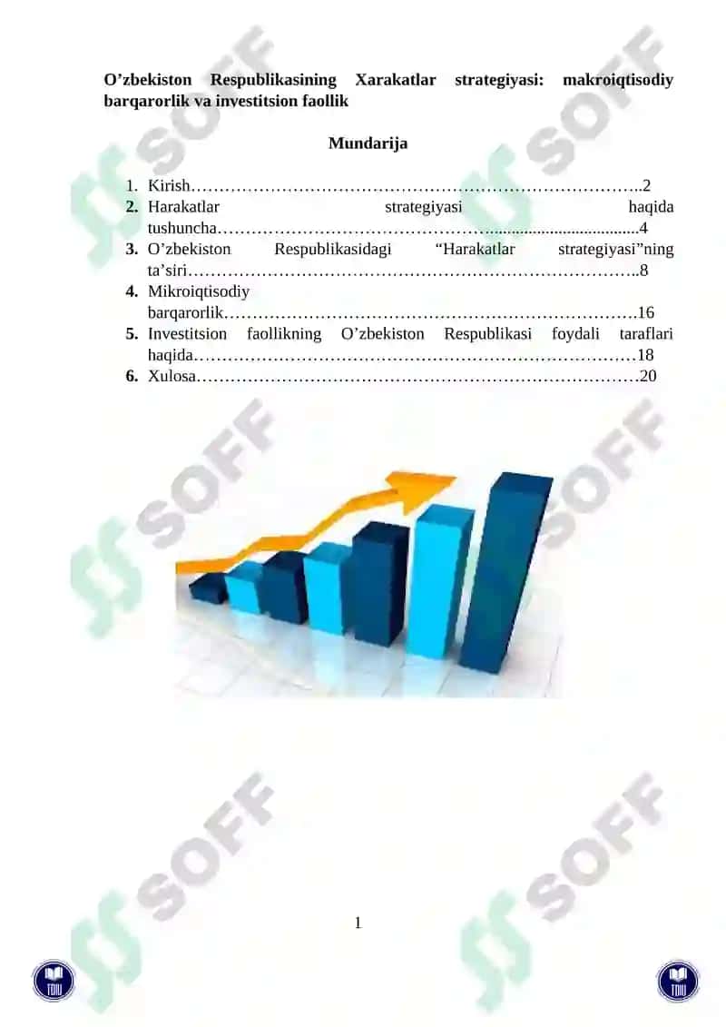 Oʼzbekiston Respublikasining Xarakatlar strategiyasi: makroiqtisodiy barqarorlik va investitsion faollik 3
