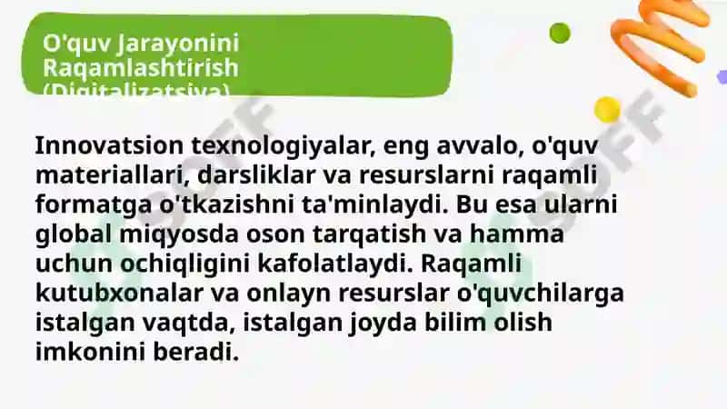 O'quv Jarayonini Raqamlashtirish (Digitalizatsiya) 3