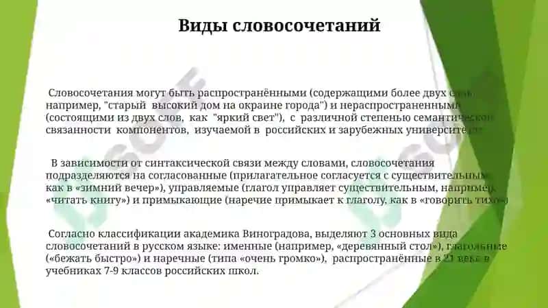 Ткани.Синтаксис.Словосочетание.Связь слов в словосочетании 3