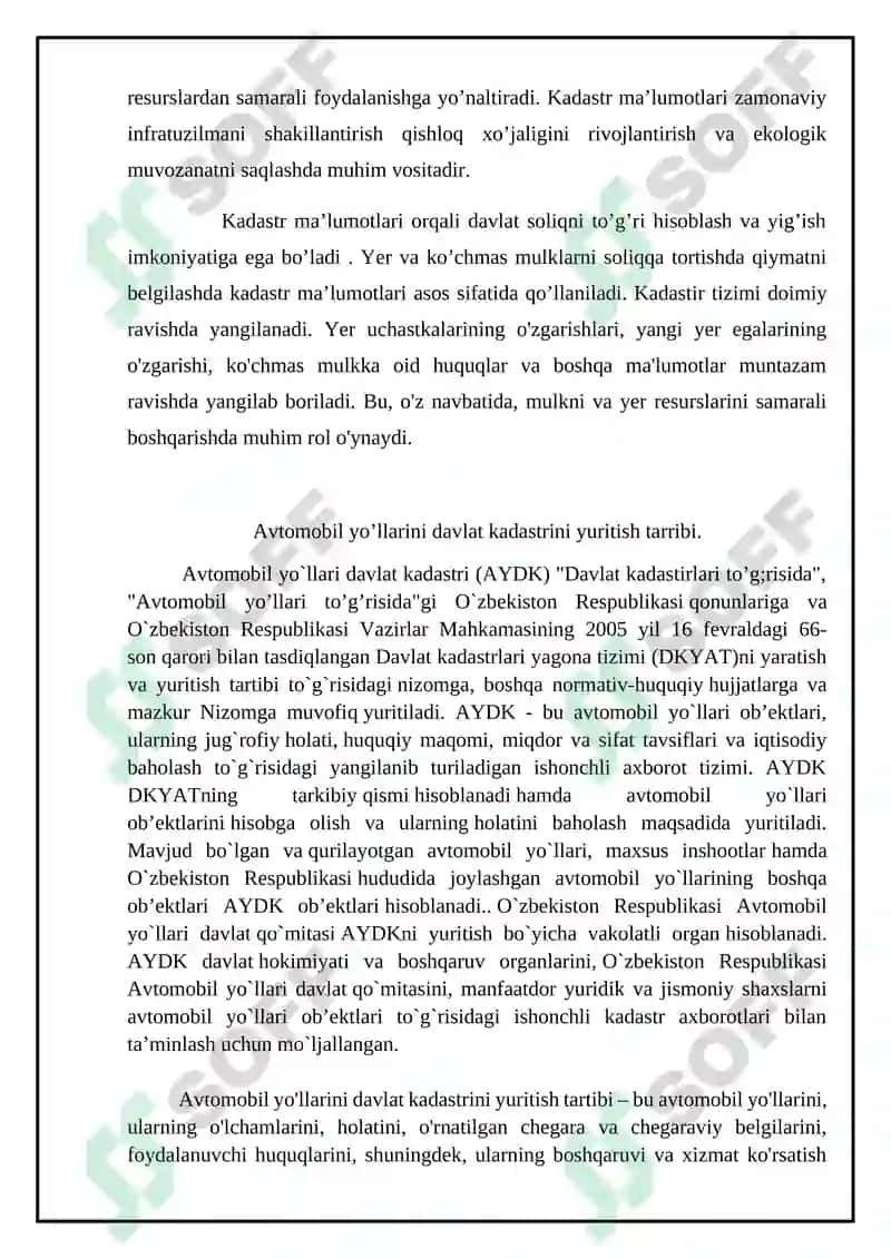 Davlat kadastirlarining chiziqli turlarini yuritishning o'ziga hos xususiyatlari 3