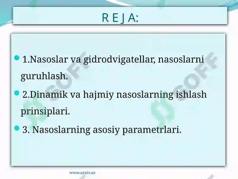 Gidromashinalar haqida umumiy tushunchalar 3