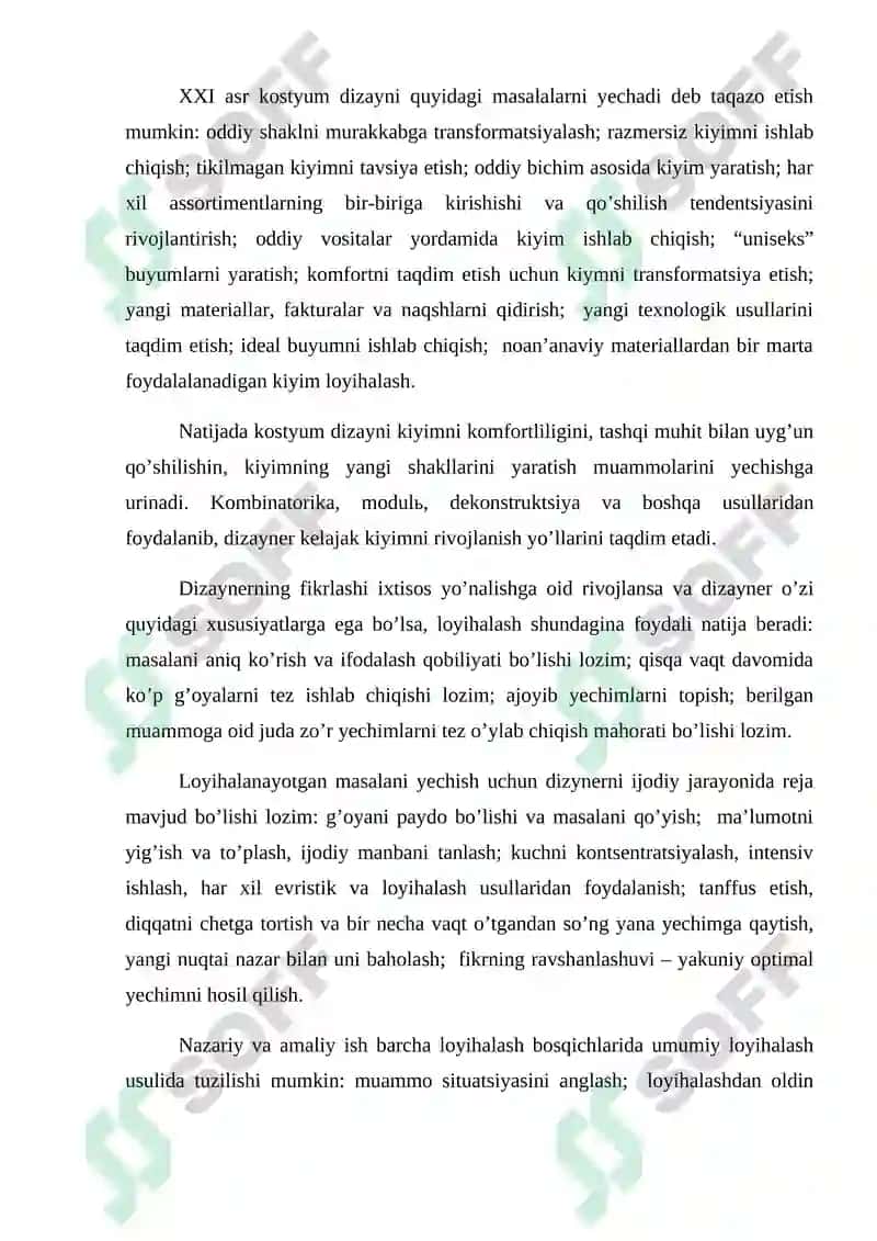 kurs ishi - erkaklar pijamasini ishlab hiqarish 3