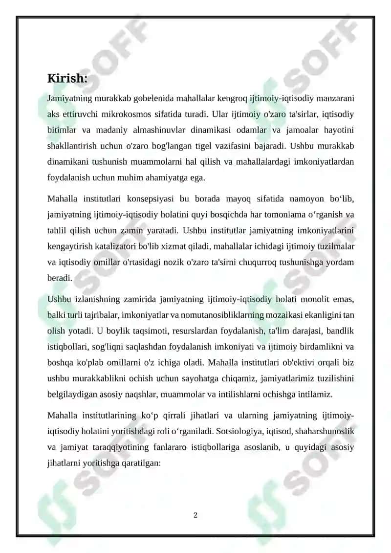 Mahalla institutlarini jamiyatning ijtimoiy iqtisodiy xolati 3