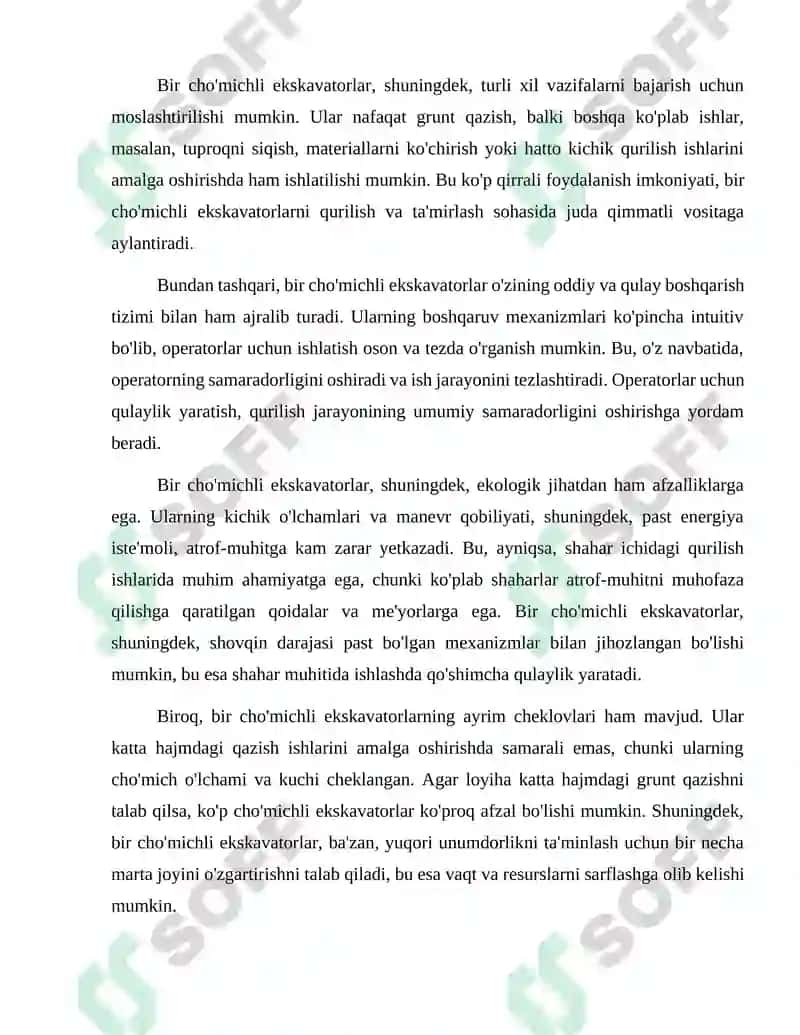 Bir cho'michli va ko'p cho'michli ekskavatorlar bilan grunt qazish. 3