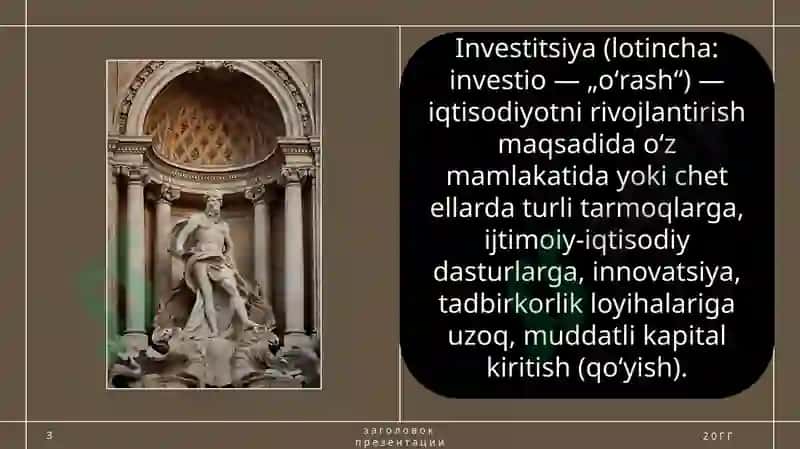 Investitsion loyihalar mexanizmlari va korporatsiyalar dasturlari investitsiya qarorlari 3