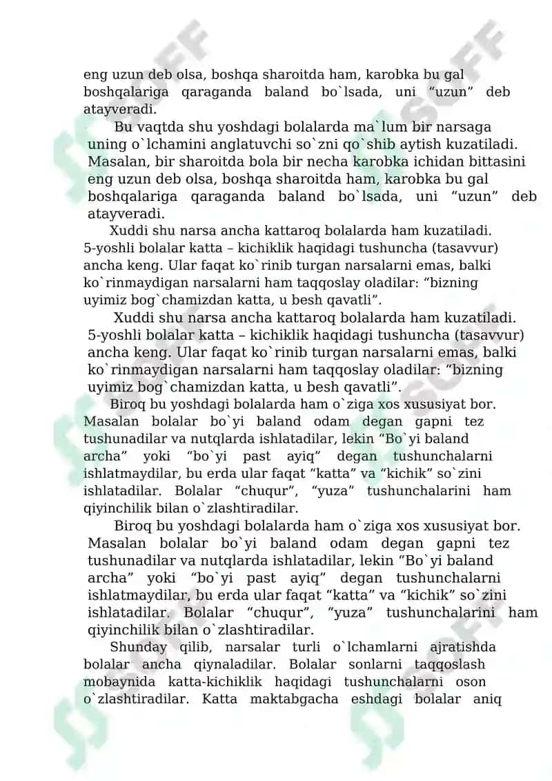 O’lchashga o’rgatish usullari. 3