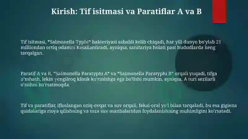 Qorin tifi va Paratif isitmalari: Etiologiya va Epidemiologiya 3