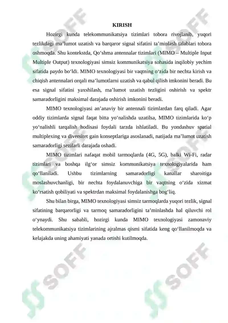 Qoʻshma antennalar tizimlari (MIMO) 3
