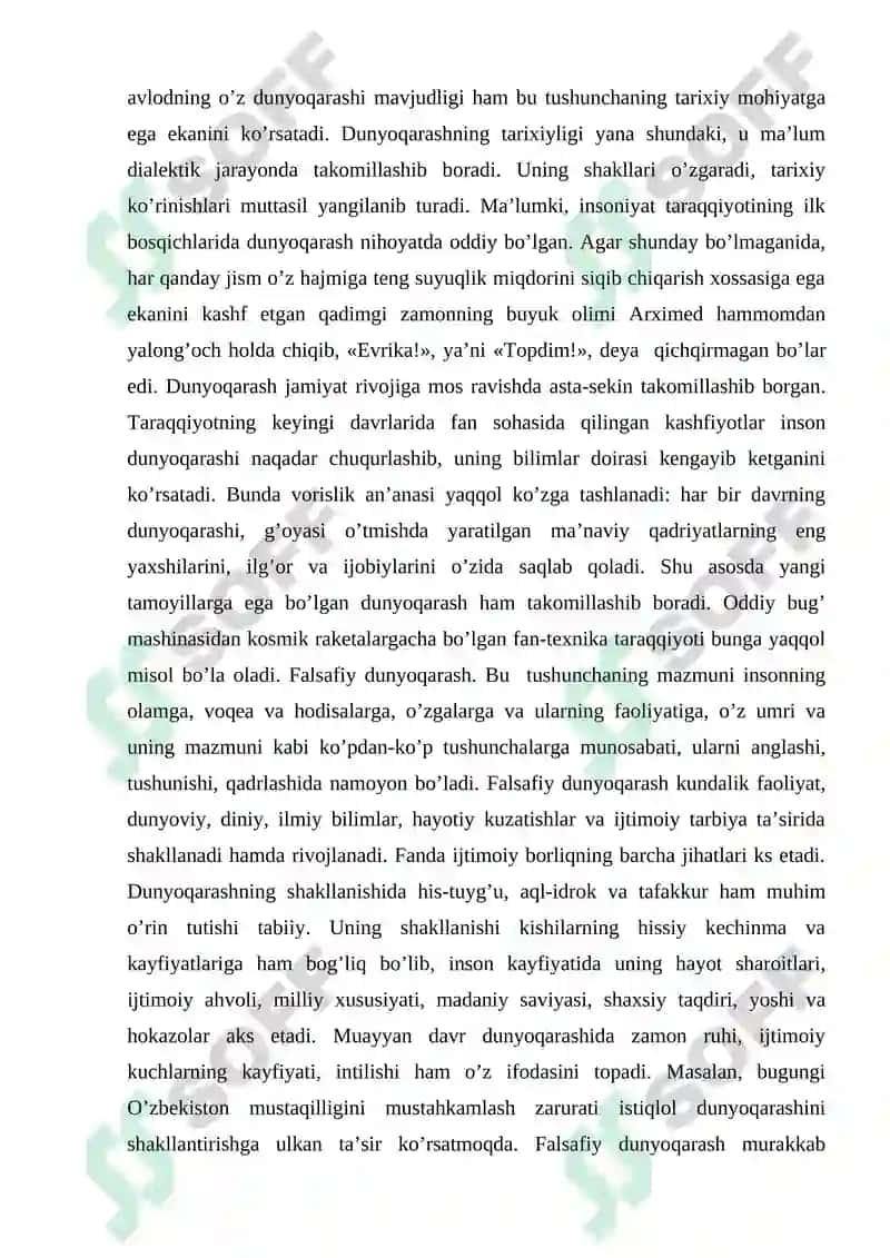 Dunyoqarashning mohiyati, tuzulishi va asosiy funksiyalari 3
