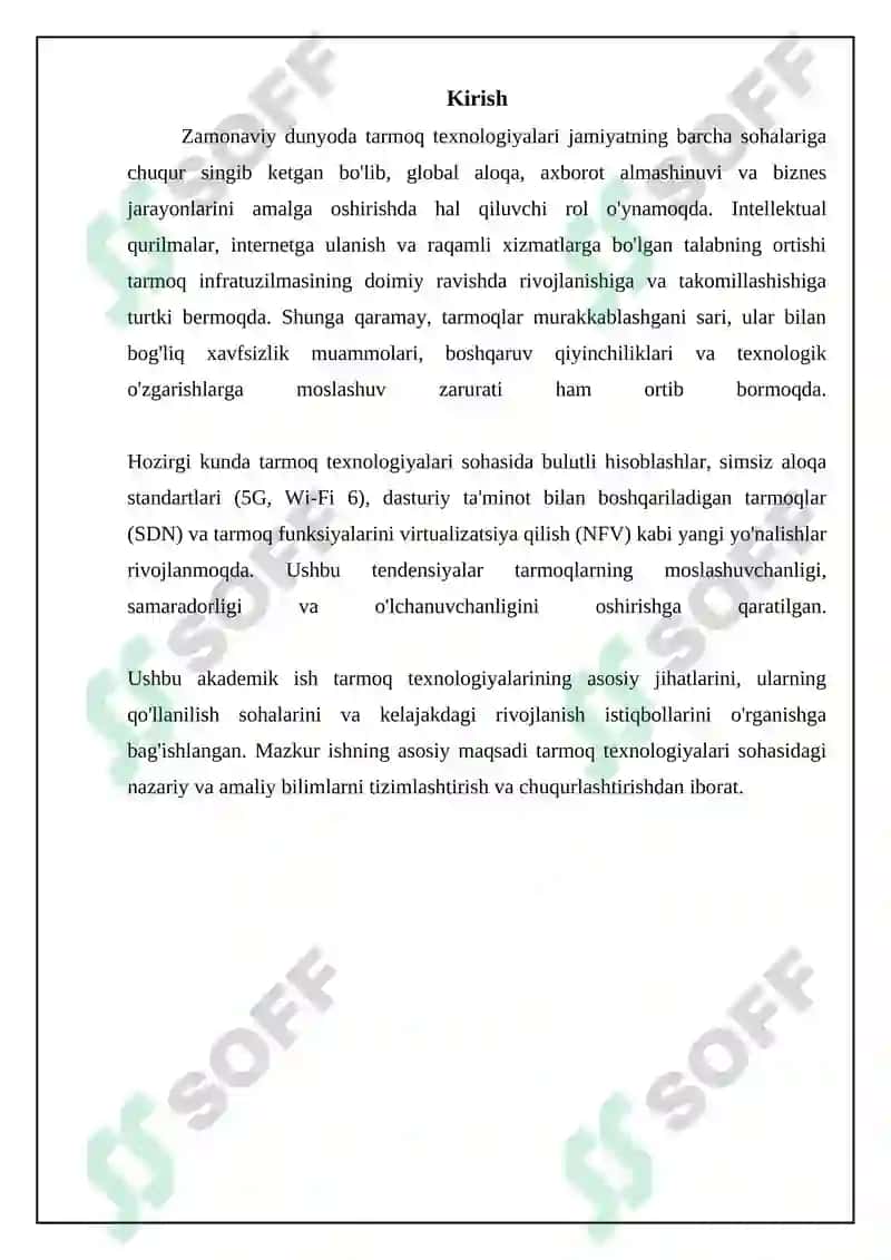 Tarmoq texnologiyalari va ulardan foydalanish 3