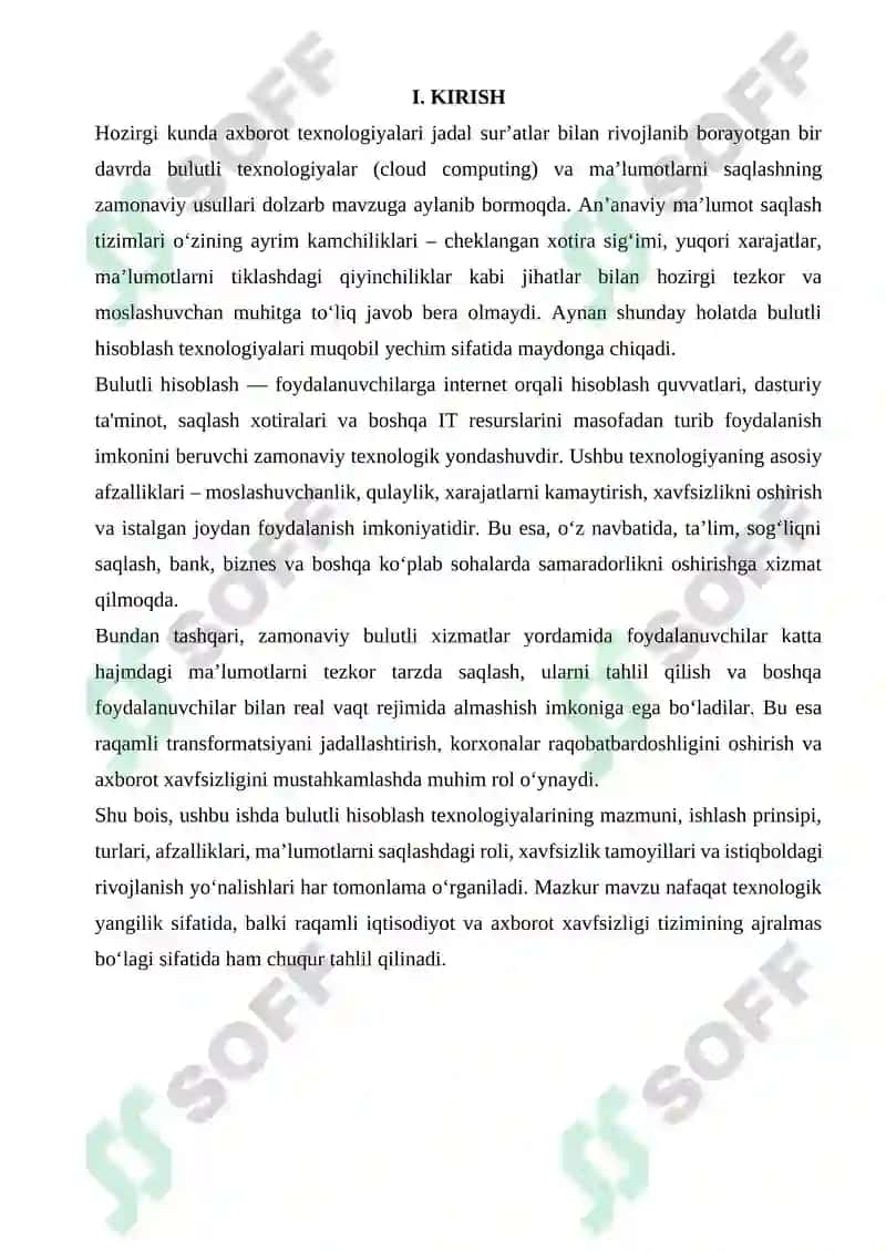 BULUTLI HISOBLASH VA MALUMOTLARNI SAQLASH 3