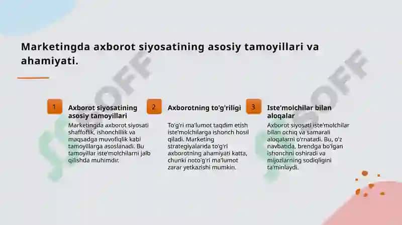 Marketingda Axborot siyosati 3