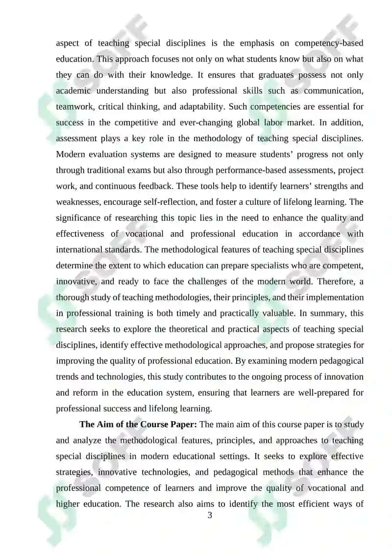 Methodology of Teaching Special Disciplines 3
