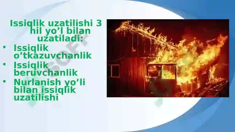 Issiqlik uzatilishi slayd 3