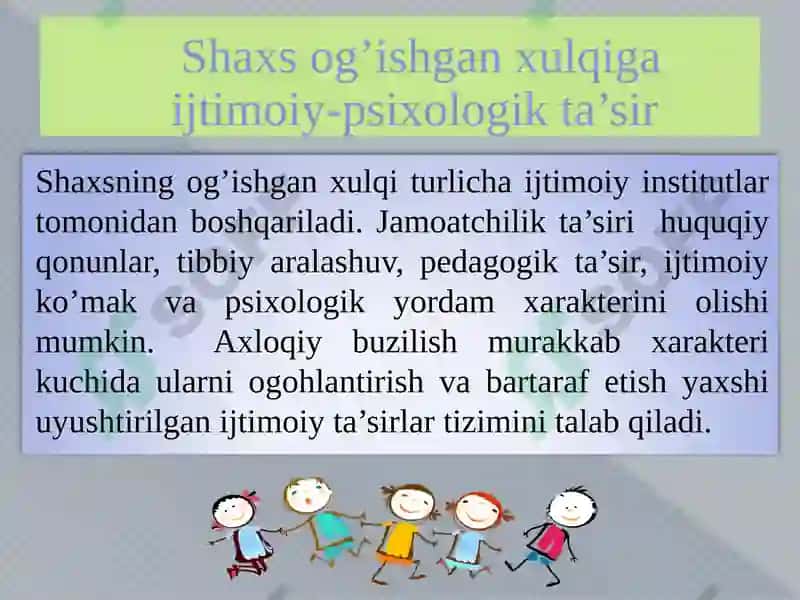 Shaxsning Og'ishgan Axloqiy G'aiji Timoiy-Psixologik Ta'sir 3