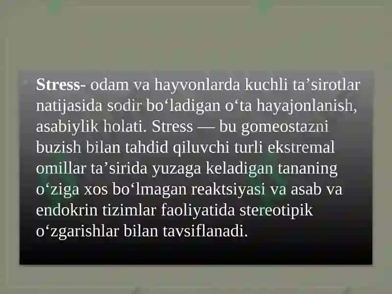Stress tushunchasi va psixik stressning tavsifi 3