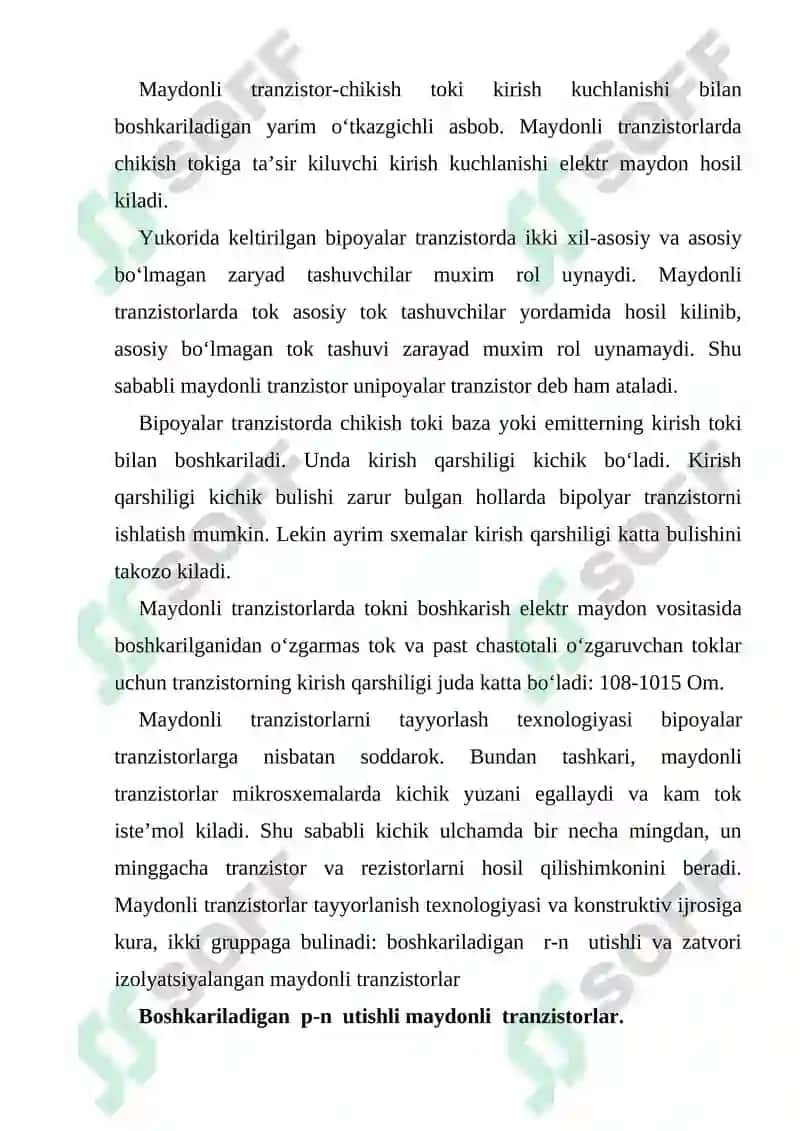 Maydonli tranzistorlar 3