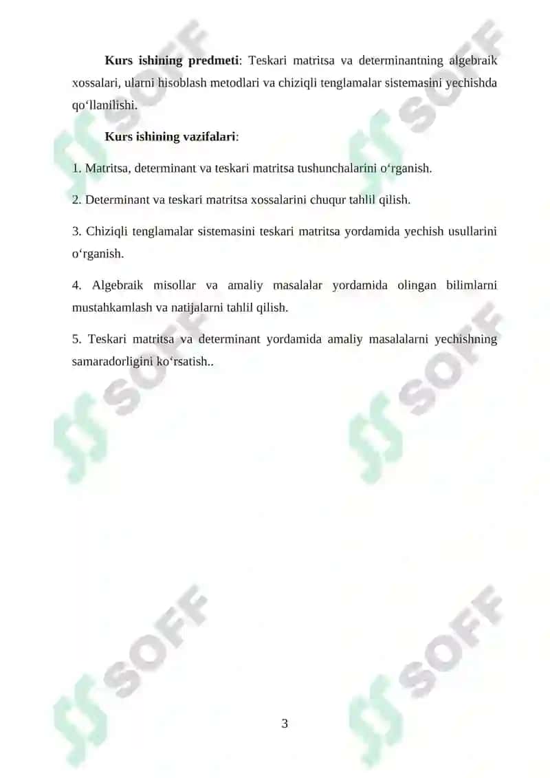 Matritsa algebraasi, determinant va teskari matritsa 3