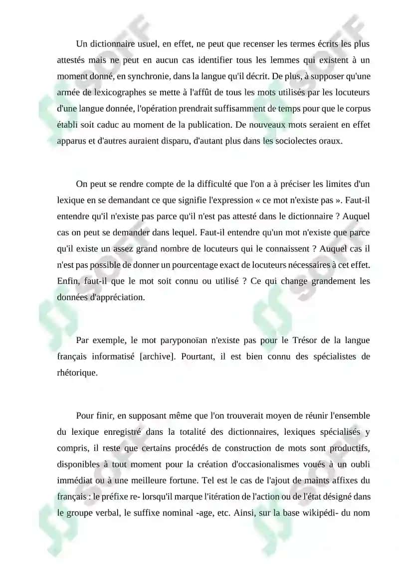 Travail avec lexique 3