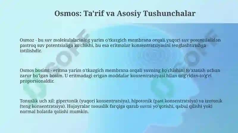Osmos jarayoni 3