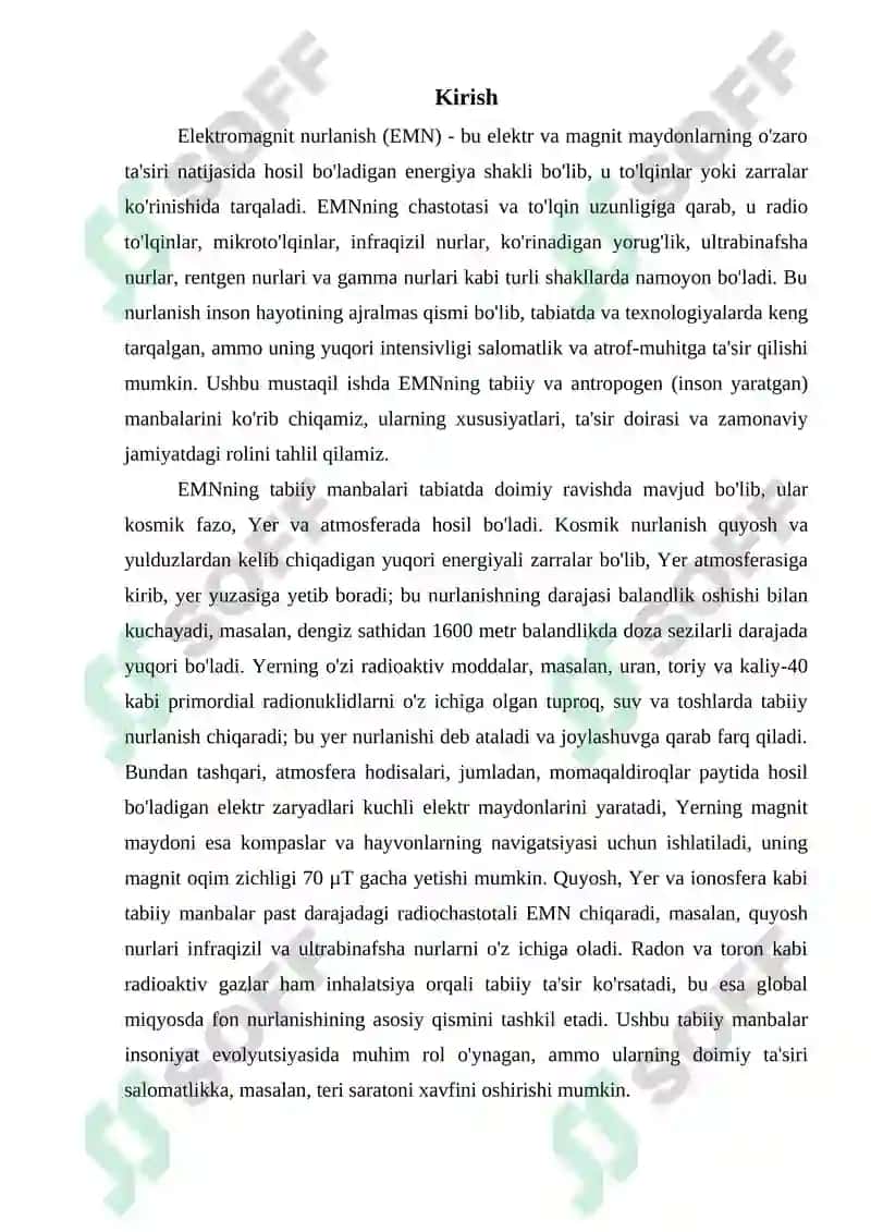 Elektromagnit nurlanishning tabiiy va antropogen manbalari 3