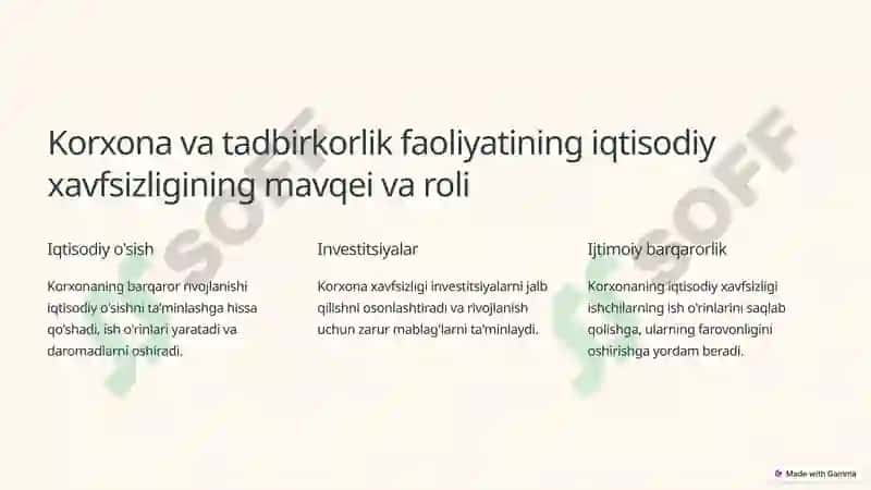 Korxona va tadbirkorlik faoliyatining iqtisodiy xavfsizligi 3
