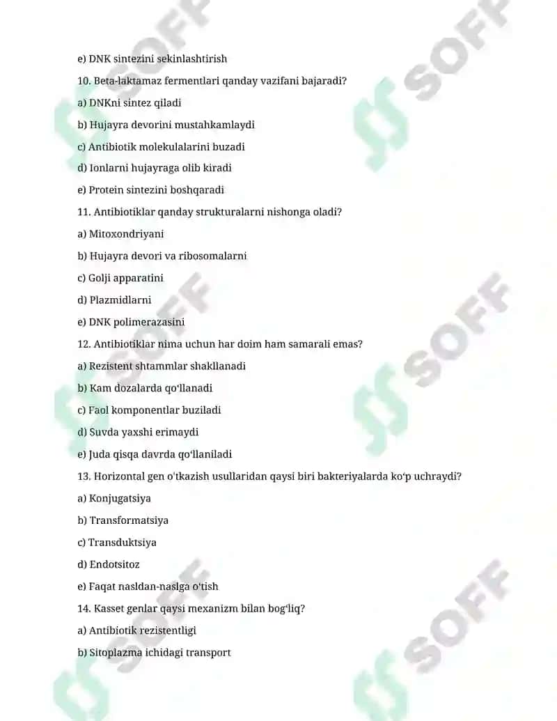 Kimyoterapevtik preparatlar va antibiotiklarga bakteriyalarning chidamli shtammlarining shakllanish 3