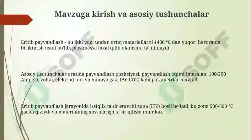 Eritib payvandlash texnologiyasi va jihozlari 3